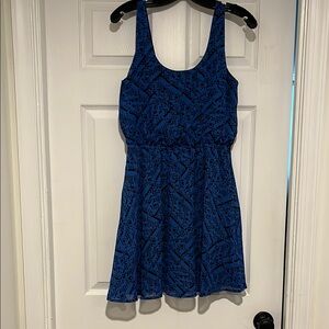 Blue/Black Sleeveless Scoop Neck Dress